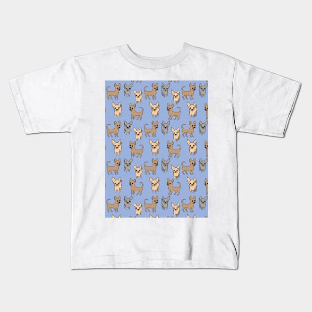 Chihuahua chihuahuas - blue Kids T-Shirt by bettyretro